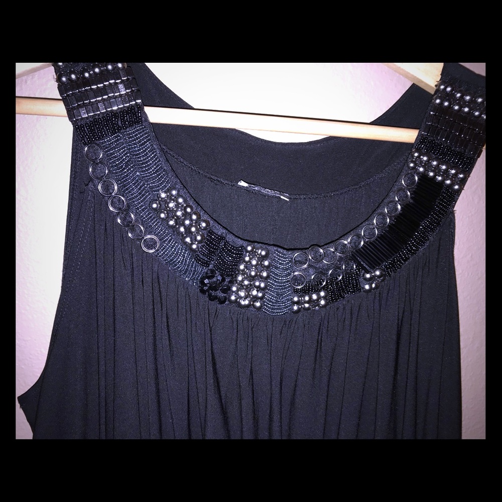Haani Sleeveless Beaded Black Dress.  Size XL.